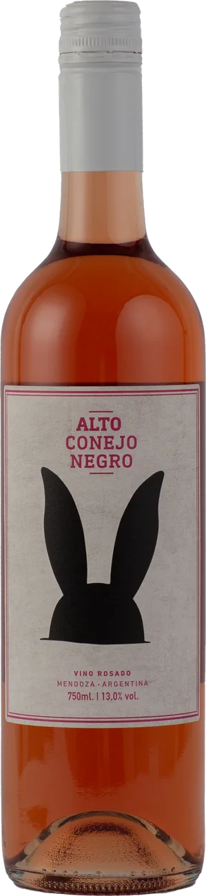 Botella de Alto Conejo Negro Rosado